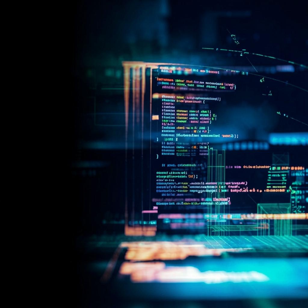 Close-up coding screen representing custom website development and SEO technology